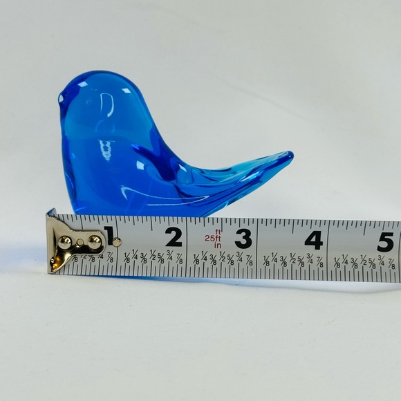 Leo Ward 1995 Vintage Blue Bird Of Happiness Art Glass Cobalt Signed 3.5x3.25 In - Picture 5 of 7